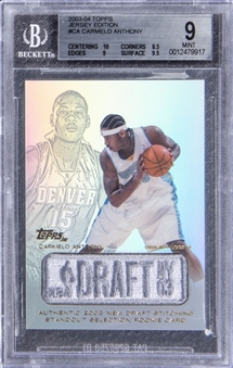2003-04 Topps Jersey Edition #CA Carmelo Anthony Rookie Card - BGS MINT 9 